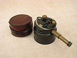 Antique pocket box sextant with extending telescope and case